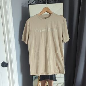 NWT Calvin Klein Men's Beige Short Sleeve Tee S